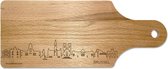 Skyline Borrelplank Brussel - Hapjesplank - Serveerplank - Cadeau Jubilea - Cadeau verjaardag - Cadeau geschenk - Serveren - WoodWideCities