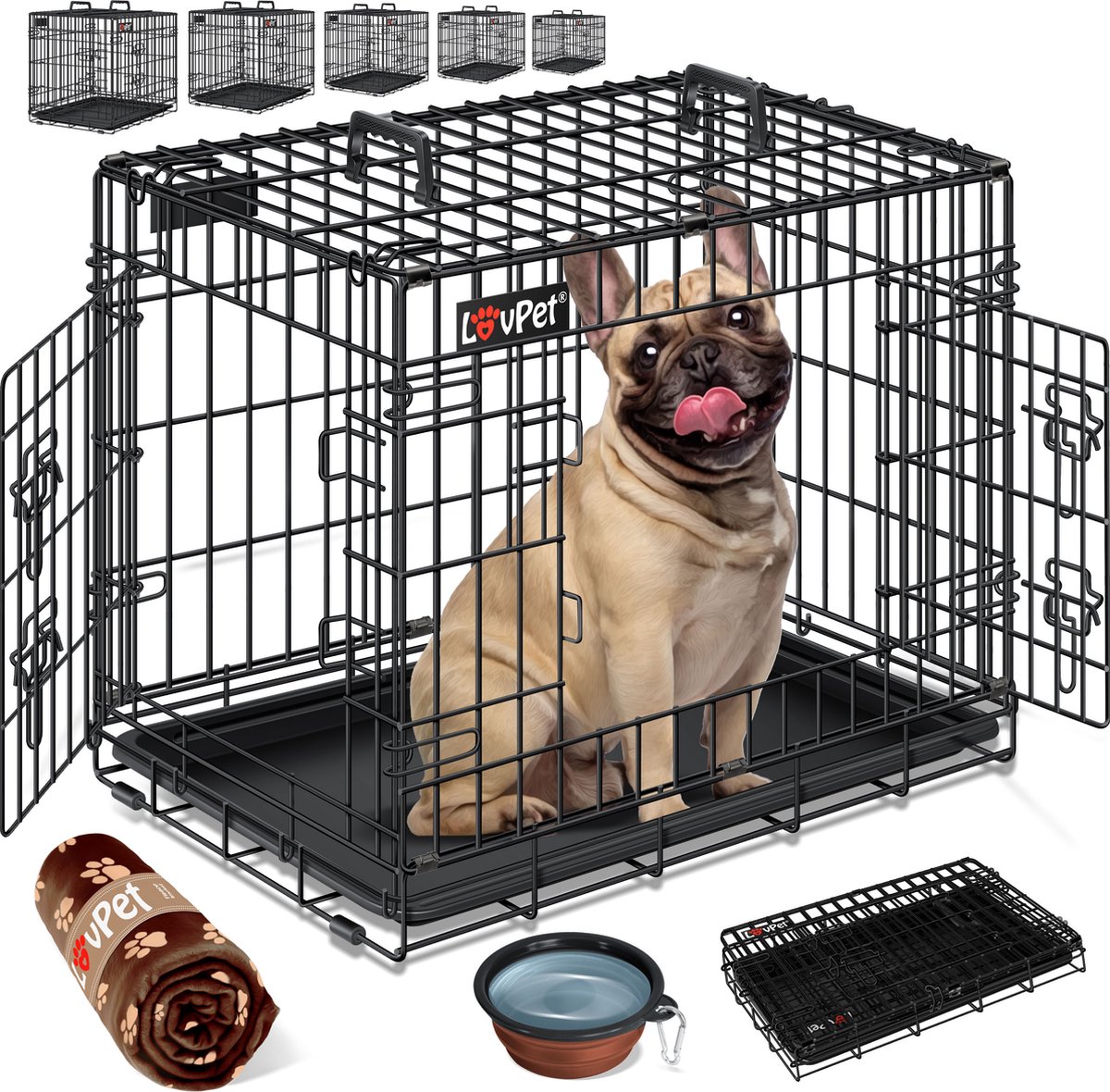 Pawhut Cage de transport pour chien L 76 x 48 x 55 cm au meilleur