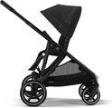 Zwarte Cybex Gazelle S kinderwagen met opengeklapte zonnekap.