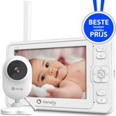 Lionelo Babyline 6.2 Babyphone - Caméra Full HD 5''- Enregistrement vidéo - Portée jusqu'à 200m - Communication bidirectionnelle - Mode nuit - Alarme capteur de mouvement et de température - Fonction VOX - Berceuses