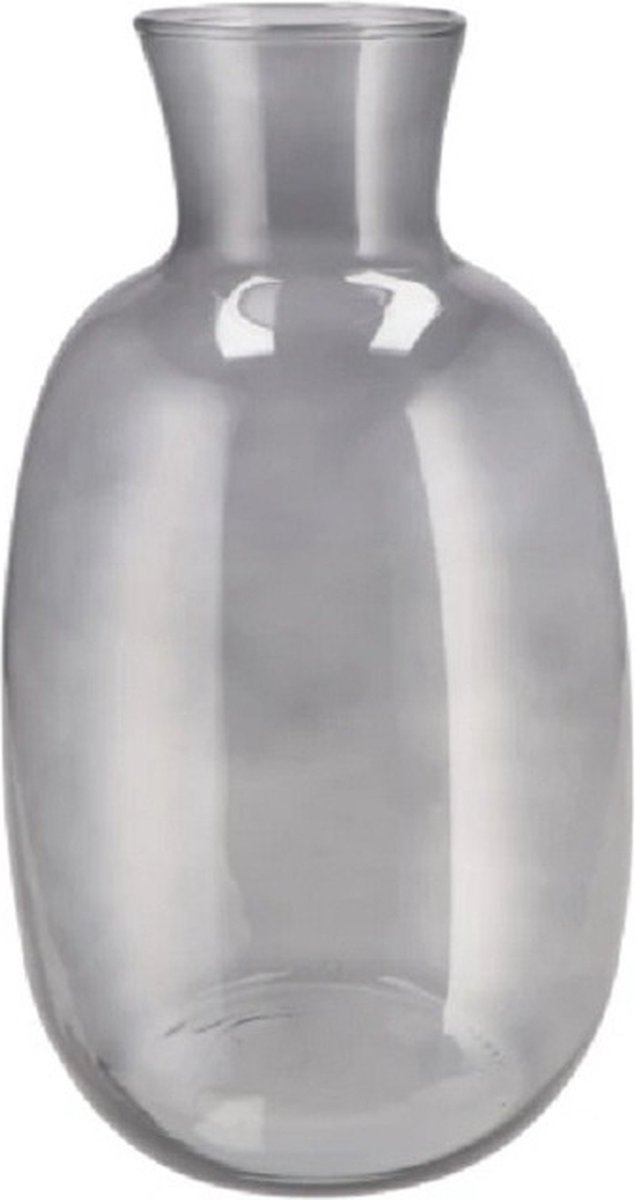 DK Design Bloemenvaas Mira - fles vaas model - smoke glas - 21 x 37 cm - boeketvazen