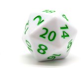Chonk D20 White Green | Vera's Arts & Dice | Wit met Groene Nummers 40 mm | D20 - D&D Dobbelsteen - 20-Zijdige Dobbelsteen - Dobbelstenen Collectie - RPGs - Dungeons and Dragons - Twintigzijdige Dobbelsteen