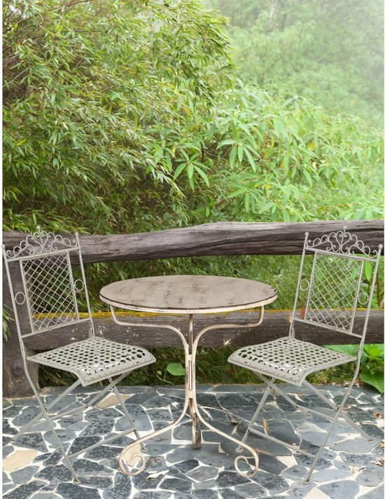 4goodz Bistroset 3-delig Met Mozaïek Design - Tafel Met 2 Opklapbare Metalen Stoelen 4goodz Bistroset 3-delig Met Mozaïek Design - Tafel Met 2 Opklapbare Metalen Stoelen