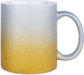 Mug Jaune - Glitter Argent 1 pièce - 330 ml