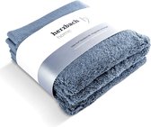 Zeepdoekjes, set van 3, hoogwaardige, zachte en absorberende mini-handdoeken in premium kwaliteit, 100% natuurlijk katoen, blauw, 30 x 30 cm