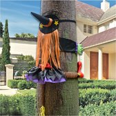 Equivera Botsende Heks - Halloween Decoratie - Halloween Versiering - Halloween Decoratie Buiten - Muurdecoratie - Raamdecoratie