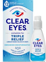 Clear Eyes - Triple Action - Redness Reliever Eye Drops - Verlichting voor Droge, Rode en Geïrriteerde Ogen- 15 ml
