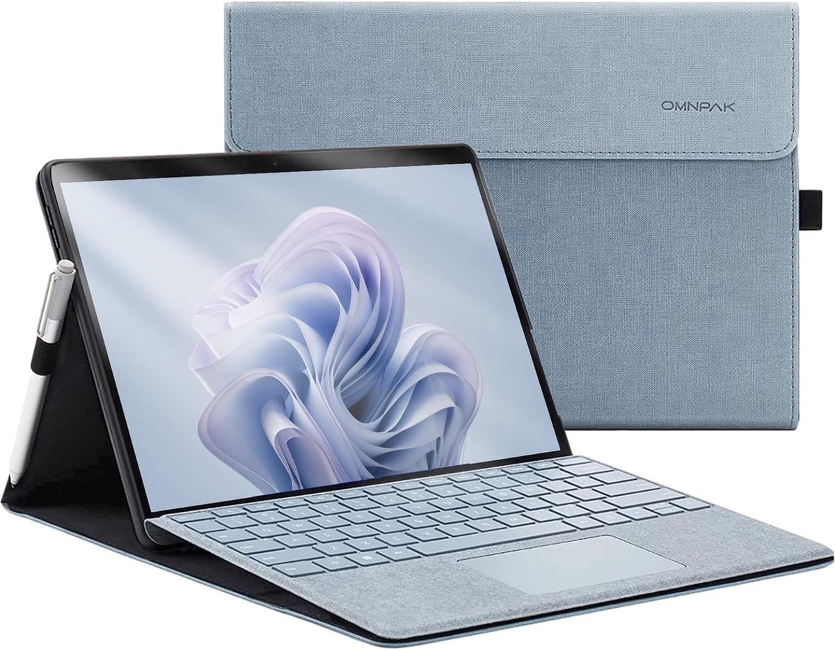 Omnpak Surface 11.40 Inches tablethoes met penhouder, verstelbare kijkhoek, compatibel met Type Cover-toetsenbord