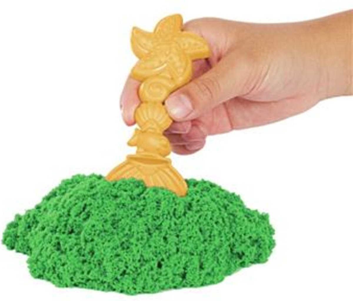 Kinetic Sand - Zandbak-set met 454 g groen origineel Kinetic Sand opbergzandbak 4 vormen en gereedschap - Sensorisch speelgoed — afbeelding 15