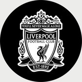 Liverpool Schilderij - Logo - Voetbal - UEFA - Champions League - Muurcirkel - Poster - Wanddecoratie op Aluminium (Dibond) - 40x40cm - Inclusief Gratis Ophangsysteem