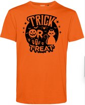 T-shirt Trick Or Treat Cat | Halloween Kostuum Volwassenen | Halloween | Foute Party | Oranje | maat XL