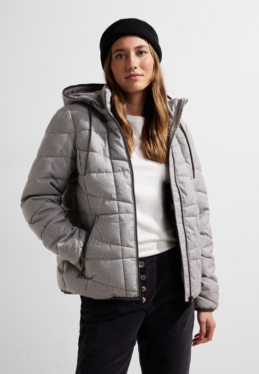 Cecil Melange Padded Jacket Dames Jas - kleur Grey Melange - Maat l