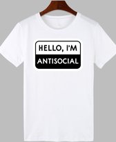 Hello-Im-Antisocial T-Shirt Unisex Cotton Full Chest Print