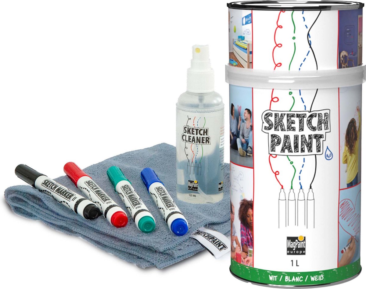 MagPaint | Sketchpaint | Wit-Glans | 1L (6m²) | Sketchkit