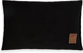 Knit Factory Uni Sierkussen - Rechthoekig kussen - Kussen woonkamer - Bank kussen - Decoratie kussen - Zwart - 60x40 cm - Kussenhoes inclusief kussenvulling
