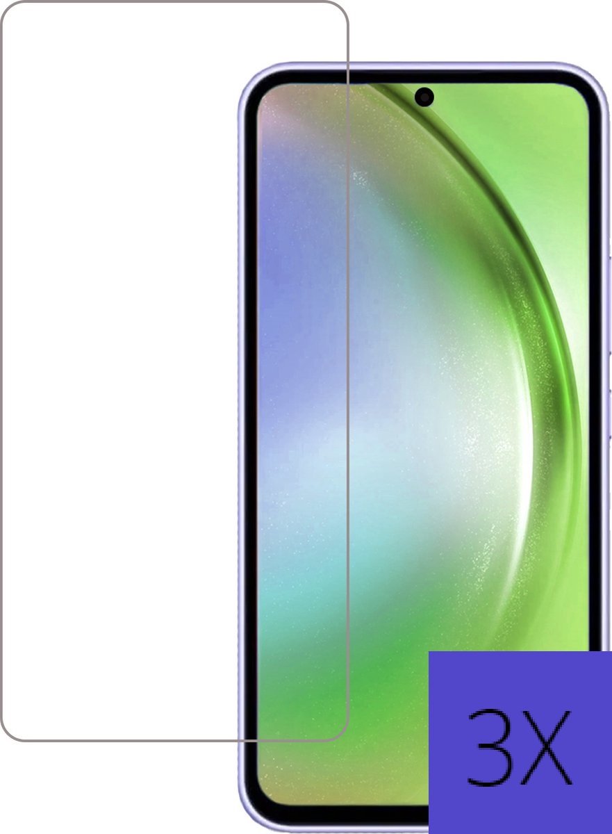 Screenprotector Samsung Galaxy A54 Screenprotector- Tempered Glass - Beschermglas - 3X