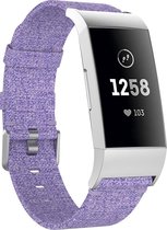By Qubix - Fitbit Charge 3 & 4 nylon bandje - Licht paars - Fitbit charge bandjes