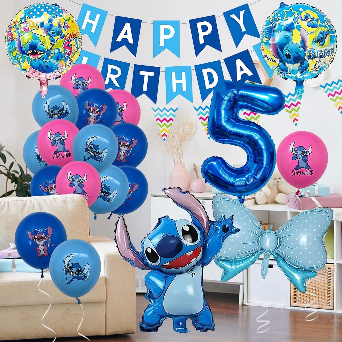 Stitch 18 '' Ballon d'anniversaire en aluminium .. P&P GRATUIT
