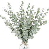 Kiek en Boor - Eucalyptus groen - Kunst bloemen - Kunstplant - Huisdecoratie - huwelijksdecoratie - feestdecoratie - 20 takken - 37 cm