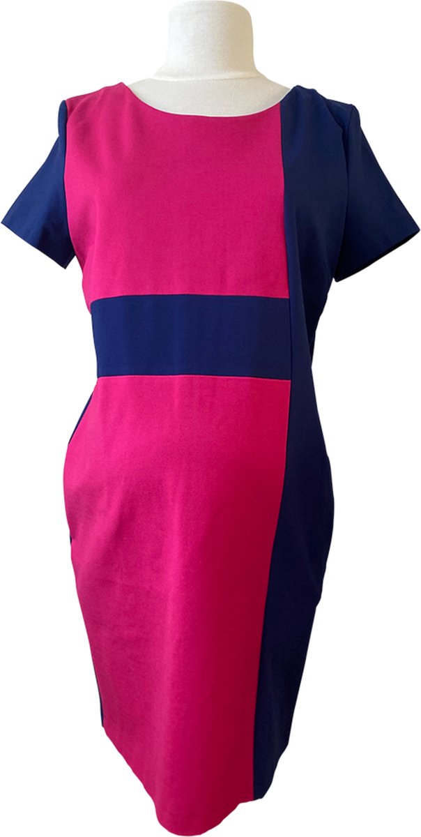 PAS DE DEUX Dress Beaune Fuchisa/Blue maat FR42 / EU 40