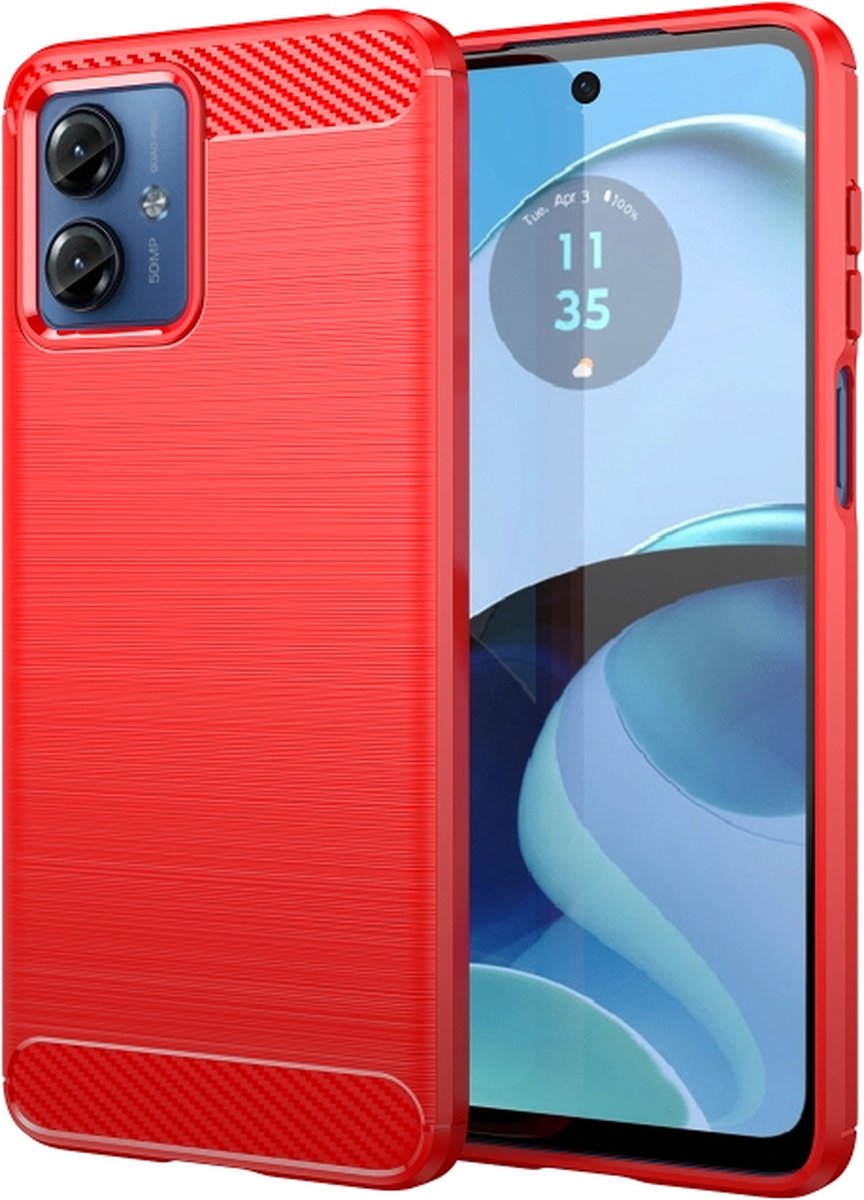 Silicone TPU gel rood hoesje Motorola Moto G14