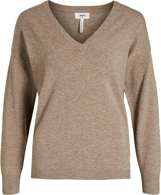 OBJECT OBJTHESS L/S V-NECK KNIT PULLOVER NOOS Dames Trui - Maat M