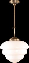 Art deco hanglamp Oxford | Ø 30cm | opaal wit glas / brons | pendel kort verstelbaar | woonkamer / eettafel | gispen / retro / jaren 30