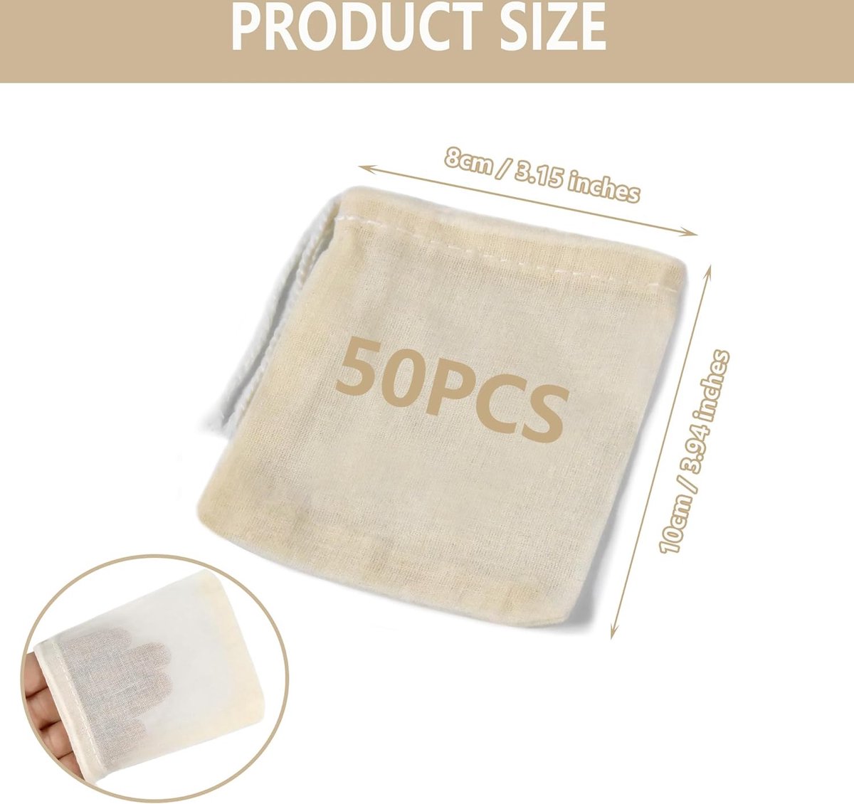 Lot De 50 Petits Sacs En Coton De 8 X 10 Cm Avec Cordon De Serrage