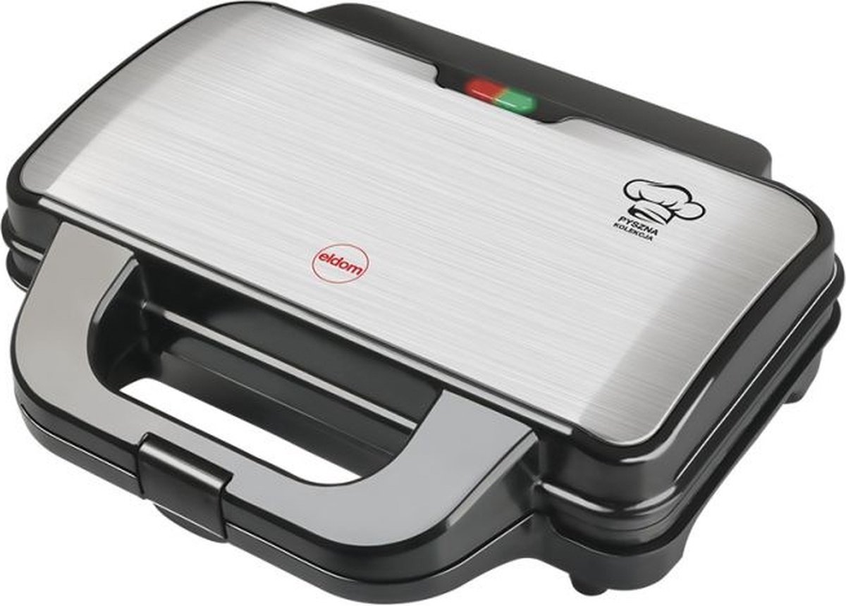 ELDOM WA100S - Wafelijzer - 1000W - voor 2 grote wafels - RVS