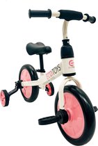 Vélo d'équilibre vélo pour enfants - avec roues d'entraînement - 12 pouces - blanc rose