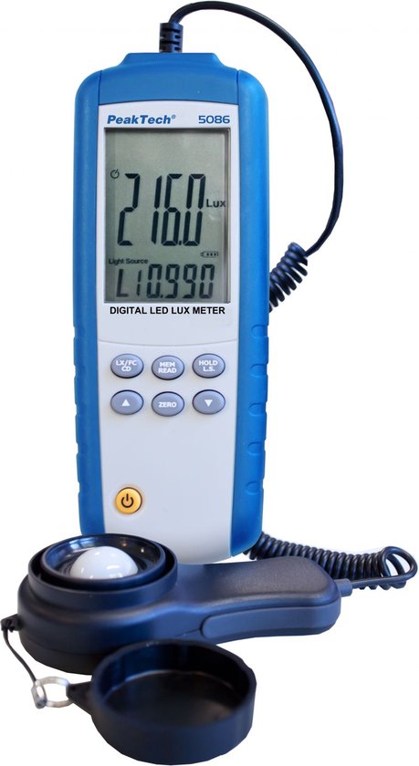 PeakTech 5025 - Luxmètre Numérique 3 ½ chiffres, 200 - 50000 Lux