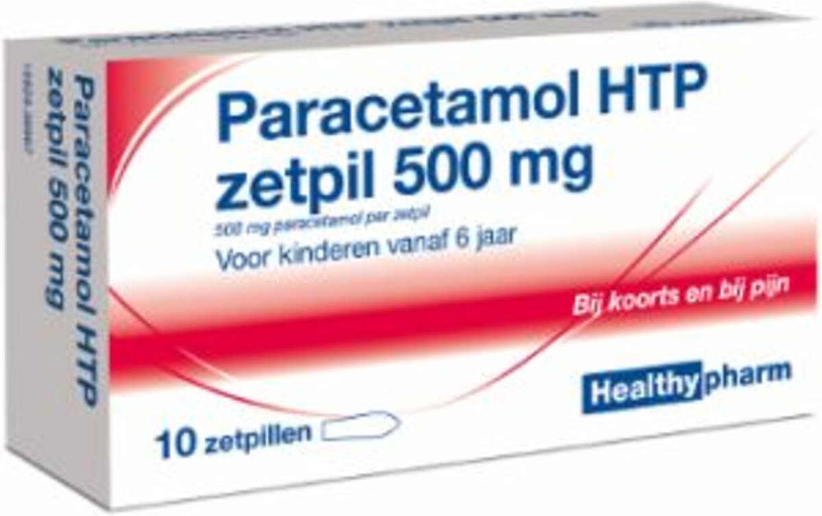 Goedkoopste Healthypharm Paracetamol 500mg - 1 x 10 Zetpillen
