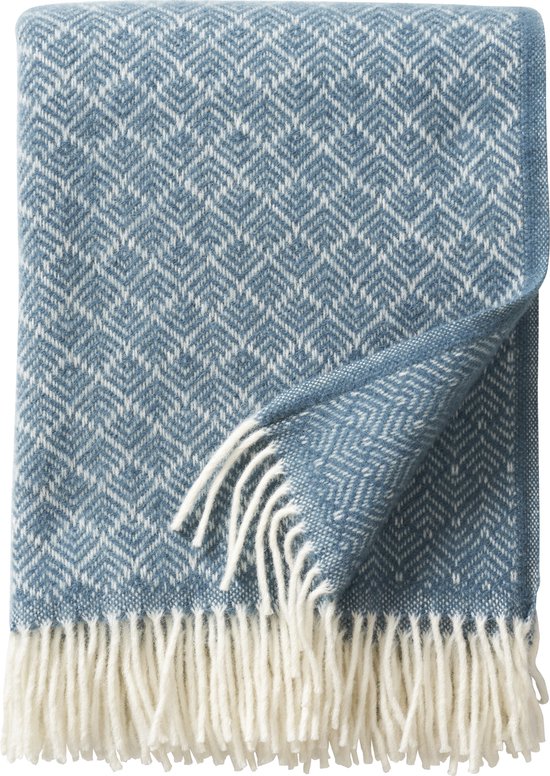 Klippan deken- 100% lamswollen deken-pampas blue