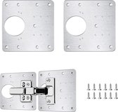 Scharnier Reparatieplaat voor Kastdeuren - INCL. 12 Schroeven - 2 Stuks - Keukenkastje - Reparatieset - Reparatieset - Kast