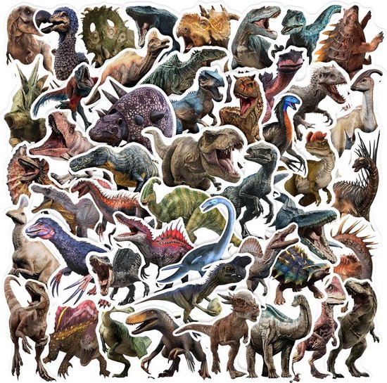 Dinosaurus stickers - 50 stuks! - set dinosaurusstickers - dino ...