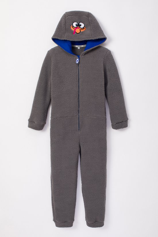 Woody onesie unisex - donkergrijs - kalkoen - 232-10-ONJ-M/154 - maat 164