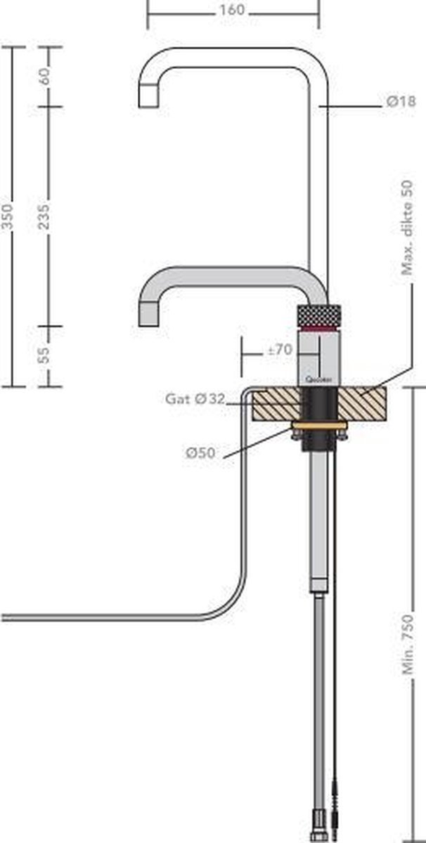 Nordic Square RVS - losse kraan zonder boiler thumbnail 3