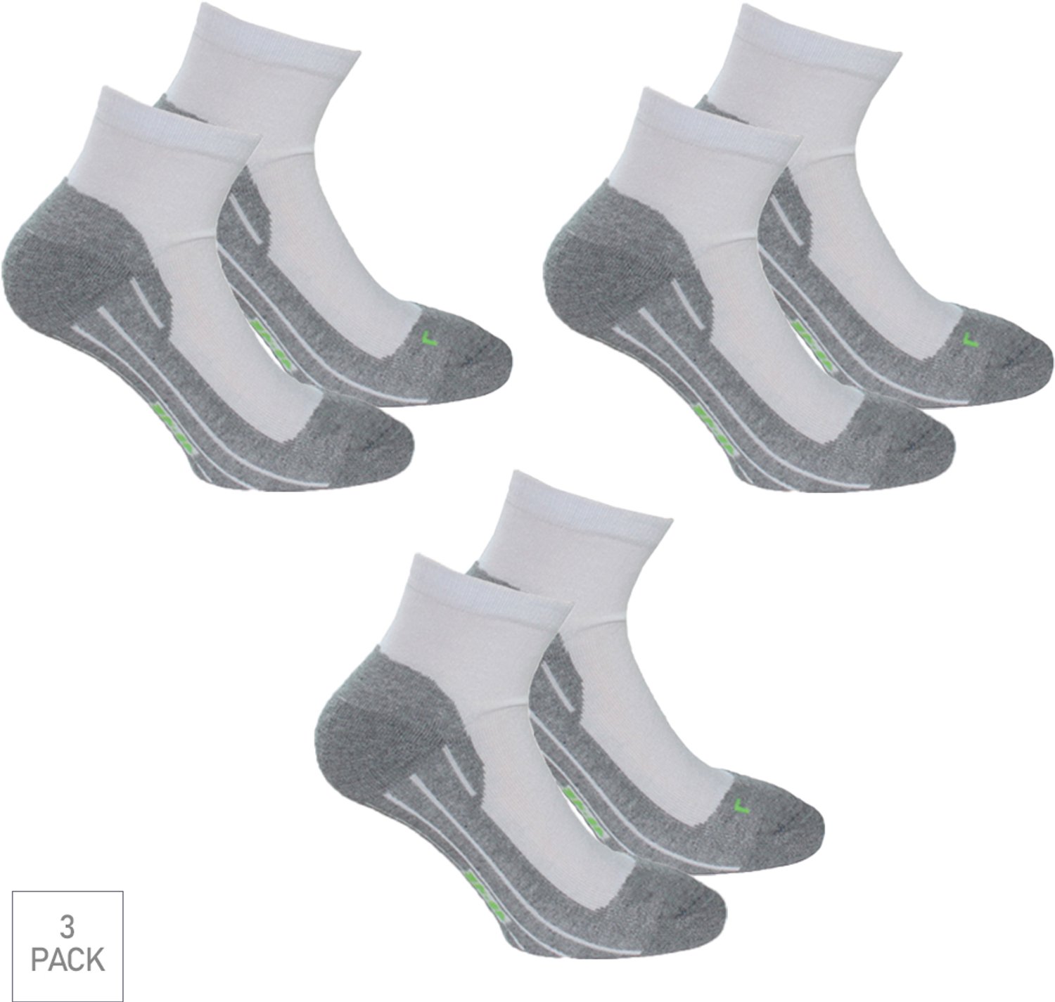 Boru Bamboo 3-Pack Quarter Wandelsokken XP Bamboe Hypoallergeen Heren Dames – 39-42 2343 Wit