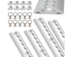 Vliegtuigrail, Halfronde aluminium rail, 4×1M, met beslag+sjoroog, Transportvergrendeling, voor het vastzetten van goederen, schoren, Startset