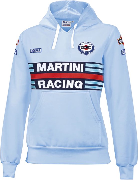 Sparco Martini Racing Dames Hoodie - Hemelsblauw - Dames hoodie maat M