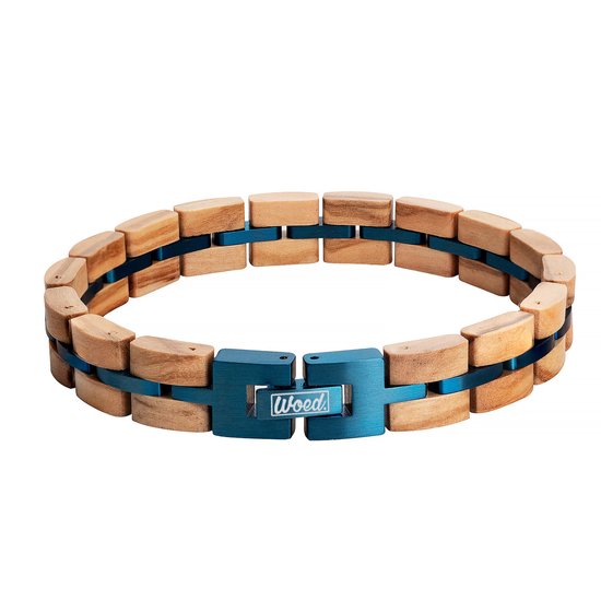 Fureur | Saule Water - Bracelet en bois - Noyer - Acier inoxydable Blue - Bracelet homme