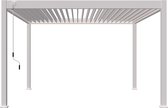 Auvent NOVUM HORIZON - 400 x 400 cm - Wit - Aspect Luxe aux intempéries - Abri de terrasse autoportant entièrement en aluminium - Perfect pour être utilisé comme tonnelle de jardin/abri de voiture/véranda/pergola