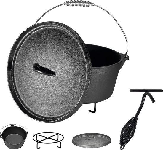 Skandika Dutch Oven van de Sauerländer BBCrew 10,25 L - Gietijzeren pan met