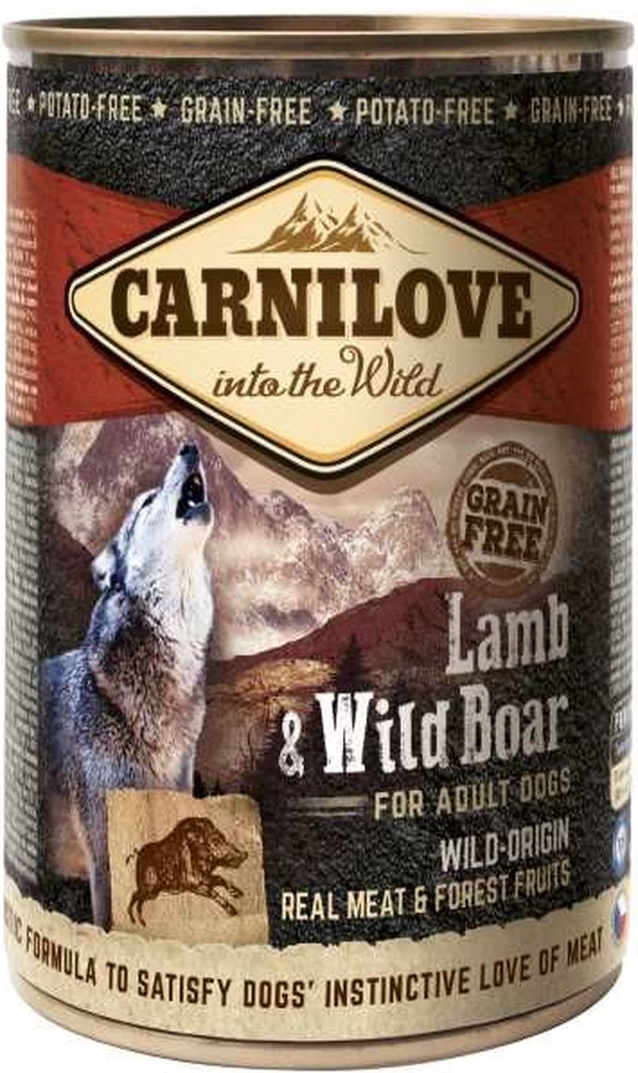 Carnilove lam & wild zwijn natvoer hond (blik) 12 x 400 g