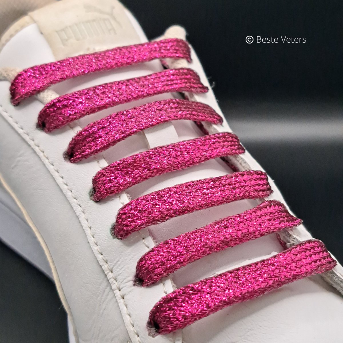 Beste Veters -Glitter - Glitter veters - Veters feestdagen - Veters 120 cm - Glitter veters donker roze - Feest - Cadeau - roze - Glitterveters-Kerst-Zomercarnaval- Feestdagen