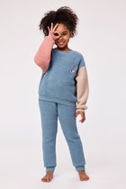 Woody pyjama meisjes - ijsblauw - haas - 232-10-PYM-M/177 - maat 140