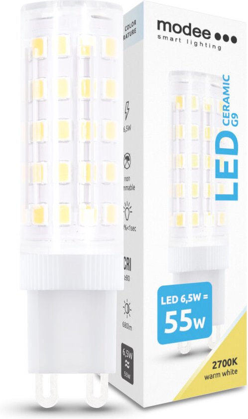 Modee Lighting - LED G9 - 6,5W 600lm - lumière blanc chaud 2700K