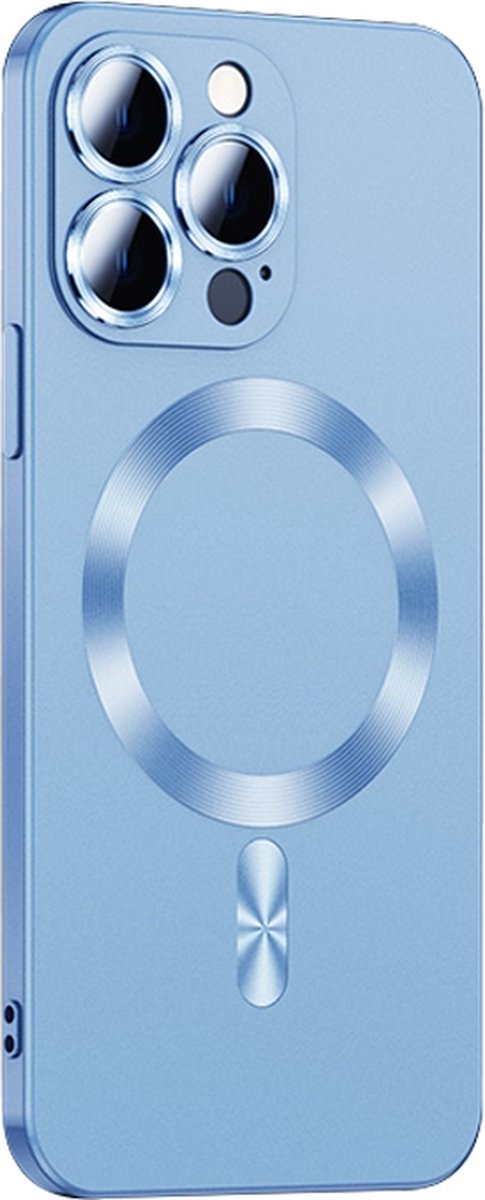 iPhone 14 PLUS hoesje - Dun Design - Magsafe compatible - Case cover - Shock Proof - Lichtblauw - Provium