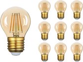 LCB - Set van 10 LED Filament lamp dimbaar - E27 G45 - 4W vervangt 40W - 2200K extra warm wit licht