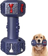 PetPetrol Honden speelgoed -Dumbbell -Geschikt voor kleine en middelgrote honden- Tanden schoonmaken- Kauwen- Haltervorm- Blauw- Natuurrubber met Ananas smaak